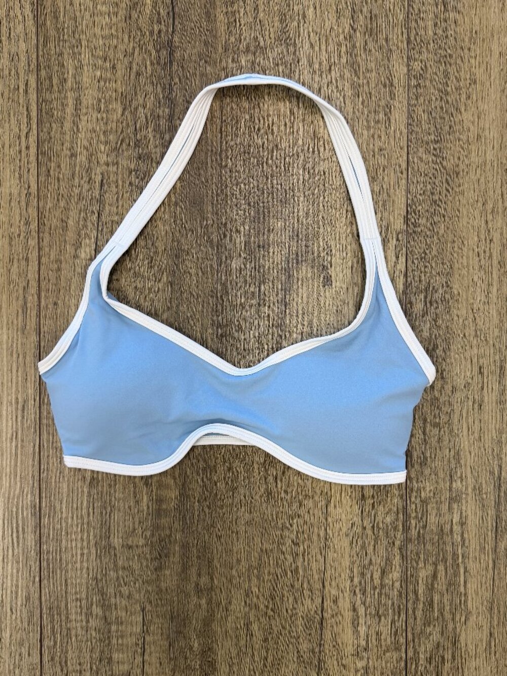 Women's Light Blue & White Sports Bra